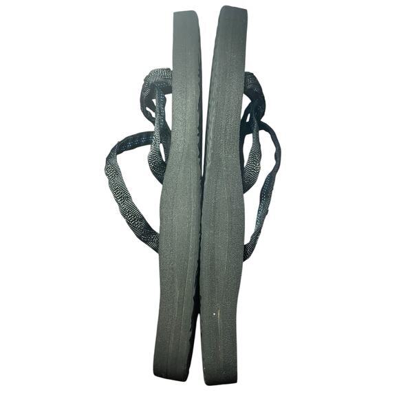 Teva Women 9 Black Thin Strap Canvas Sandals Mush Olowahu Slip-On Foam Flip Flop - Picture 7 of 10